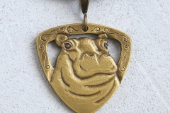 Hippo Brass Pendant Necklace