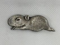 Capybara pup silver brooch