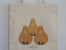 3匹の柚子のせカピバラ A3ショッピングバッグ
