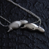 Sleepig Capybara Sterling silver Pendant, Necklace