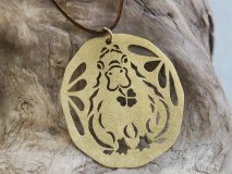 透かしカピバラ 真鍮製 ペンダントヘッド