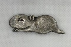 Capybara pup silver brooch
