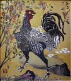 若冲 南天雄鶏図（部分）